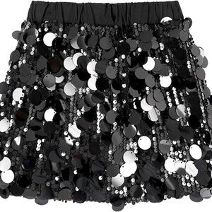 New Miipat Girls Sequin Skirt Sparkly Toddler Kids Mini Glitter Skirt